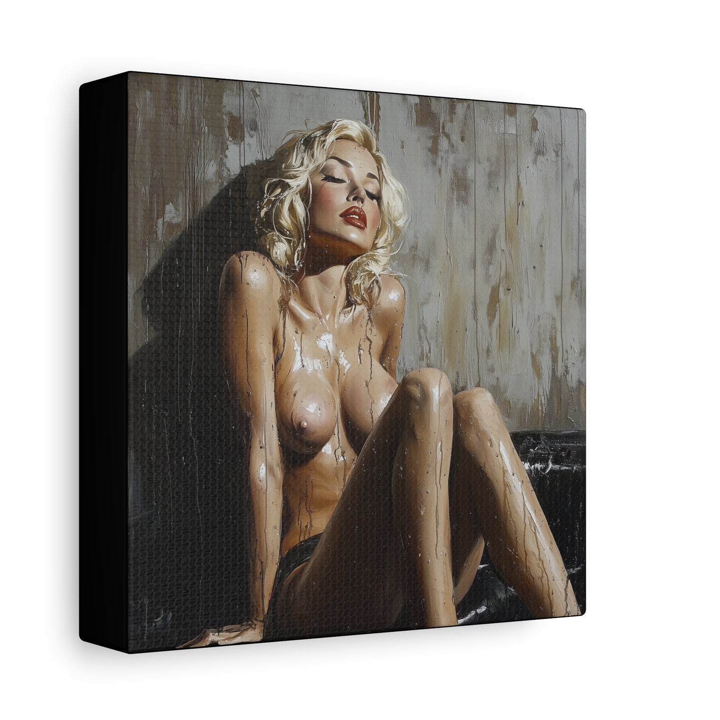Gallery Wrapped Canvas, Guilt and Grit Adult Art Canvas, Erotic Pinup Art Canvas – Estelle