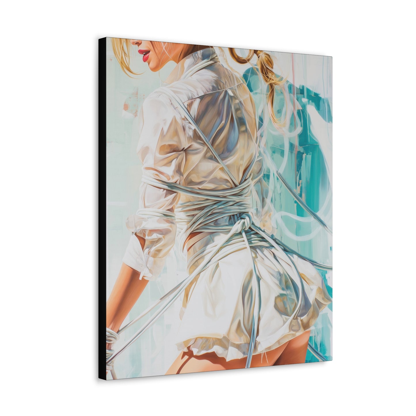 Gallery Wrapped Canvas, Ropes and Reverence Art Canvas, Erotic Shibari Art Canvas – Hannah