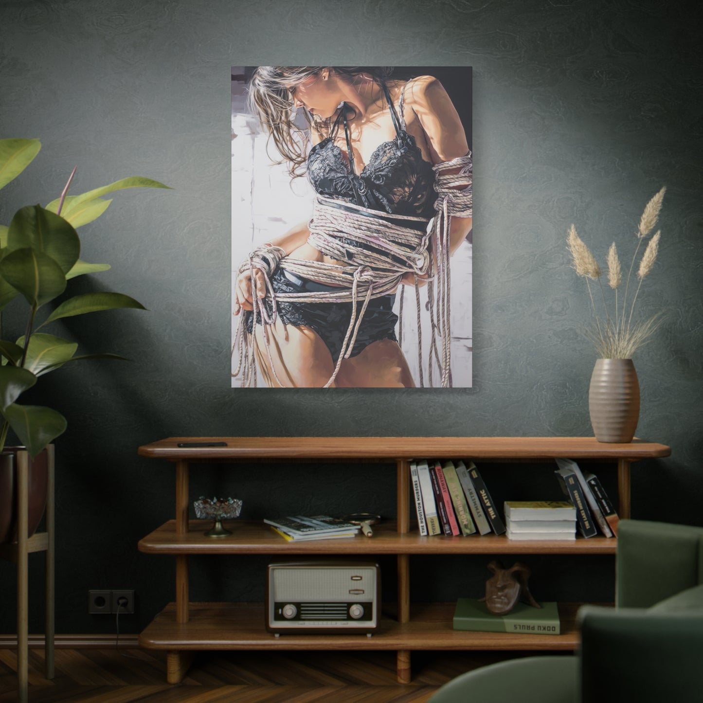 Gallery Wrapped Canvas, Ropes and Reverence Art Canvas, Erotic Shibari Art Canvas – Amara