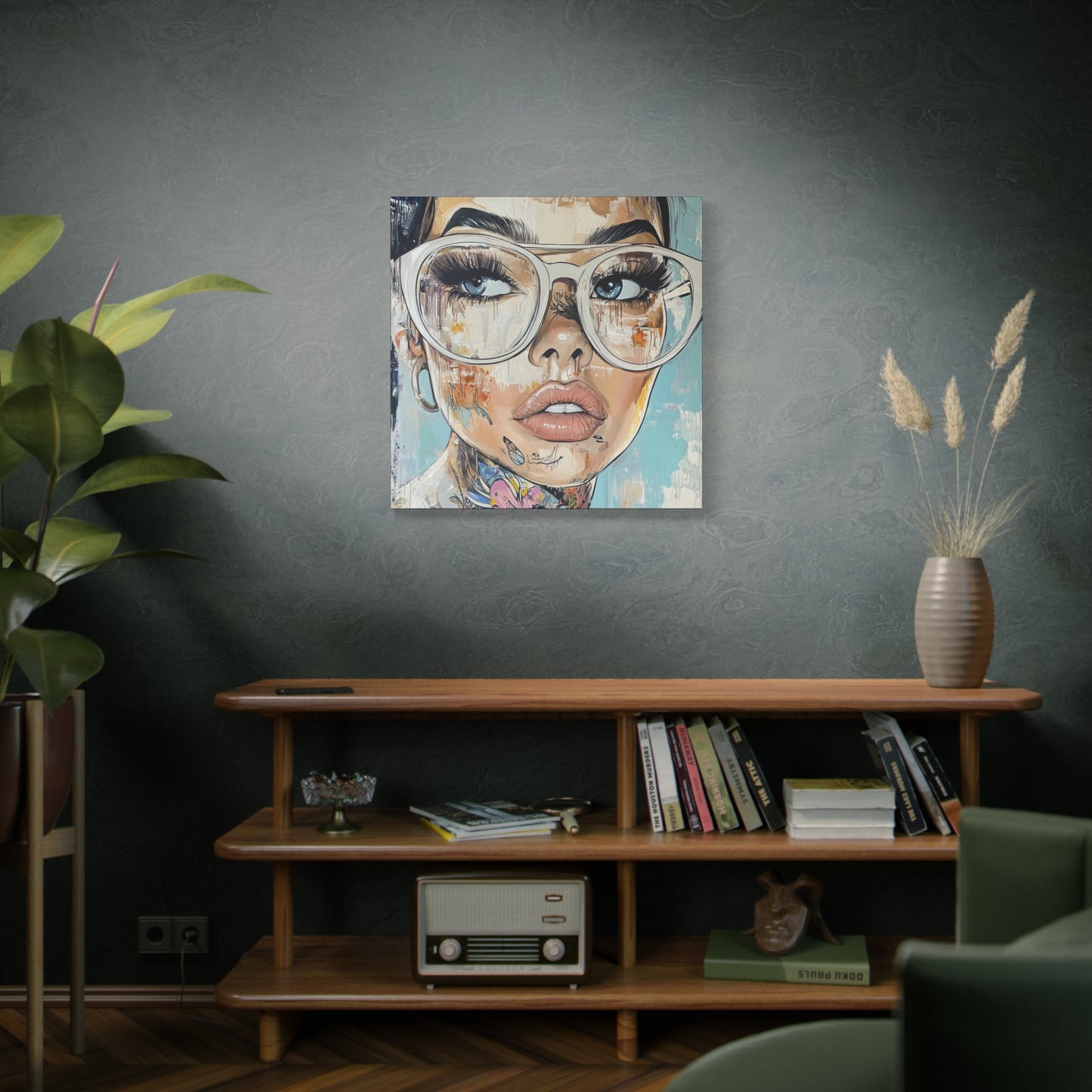 Canvas Gallery Wrap, Ladies in Lenses Wall Art, Abstract Femme Girl Art - Sabine