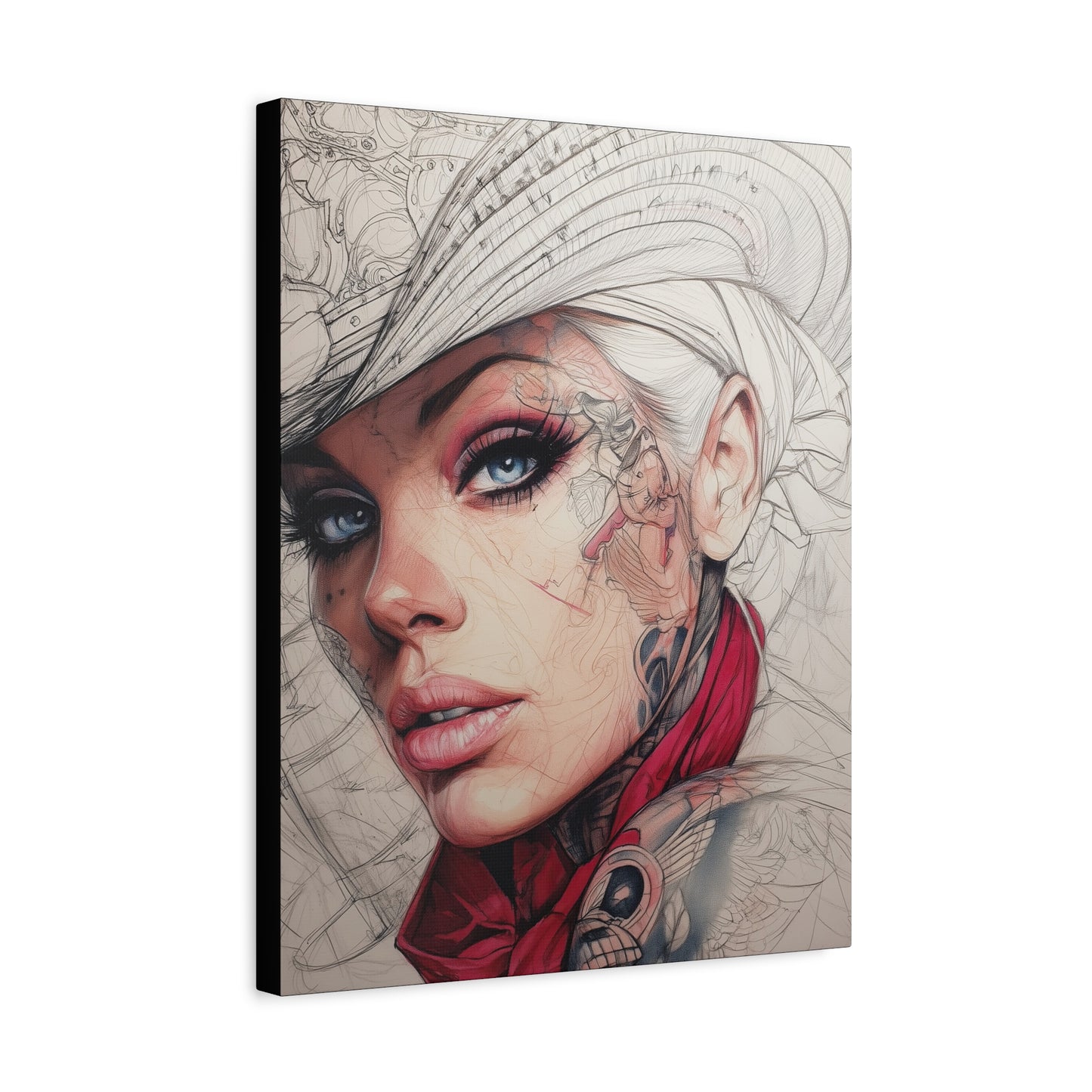Gallery Wrapped Canvas, Wranglers and Wreckage Art Canvas, Erotic Pinup Art Canvas – Pearl