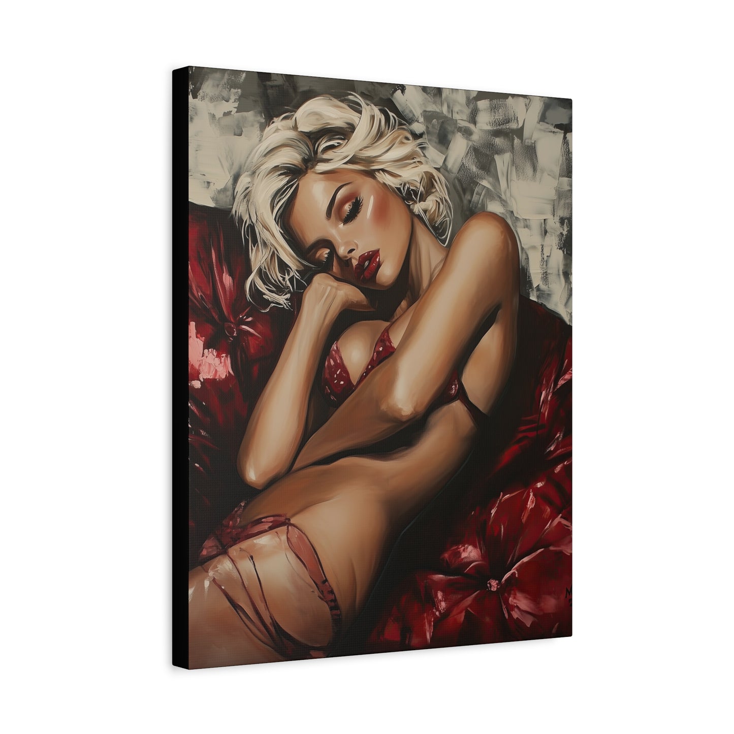 Gallery Wrapped Canvas, Guilt and Grit Adult Art Canvas, Erotic Pinup Art Canvas – Giselle