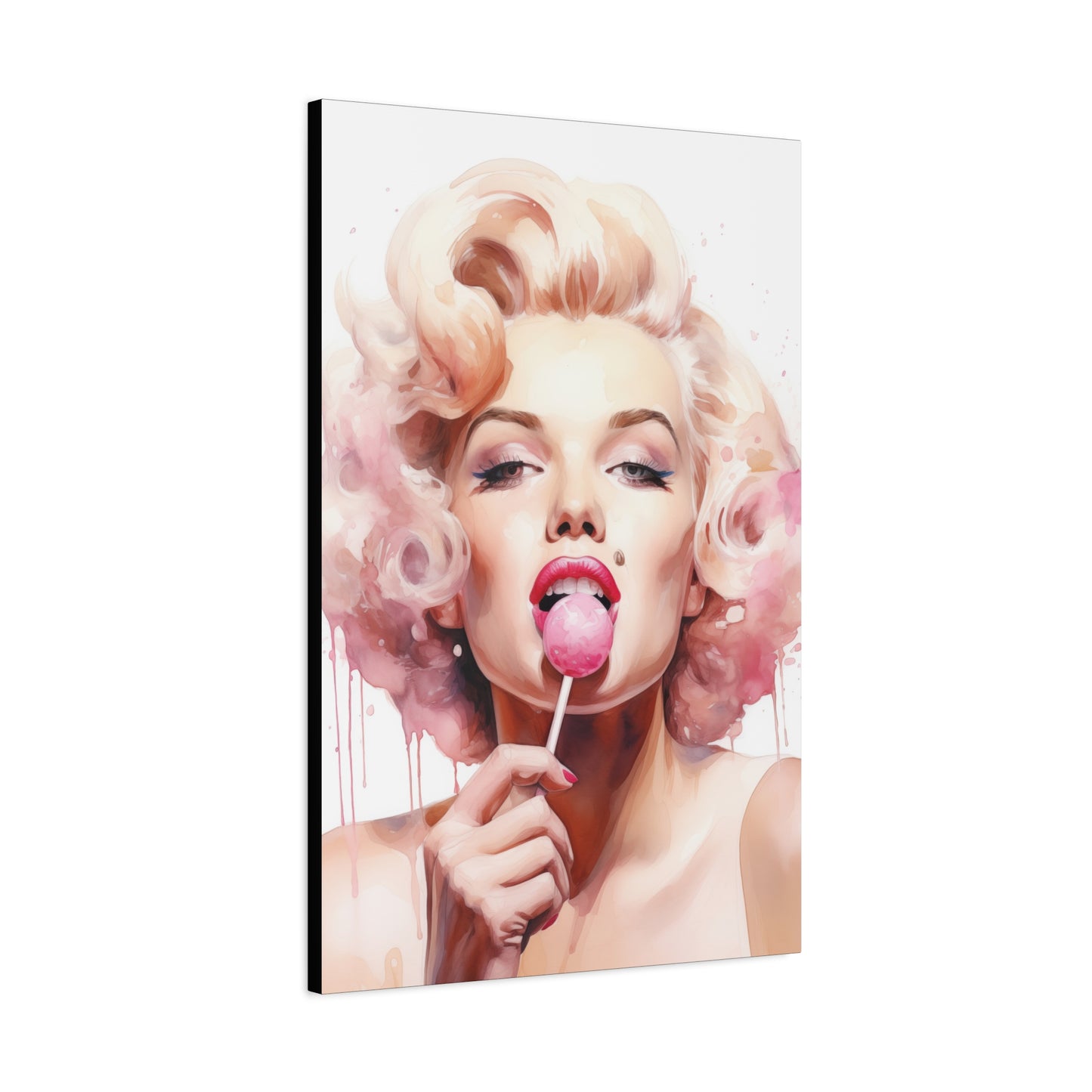 Canvas Wall Art, Gallery Wrapped Pop Art, Celebrity Wall Art – Marilyn Monroe - Lollipop