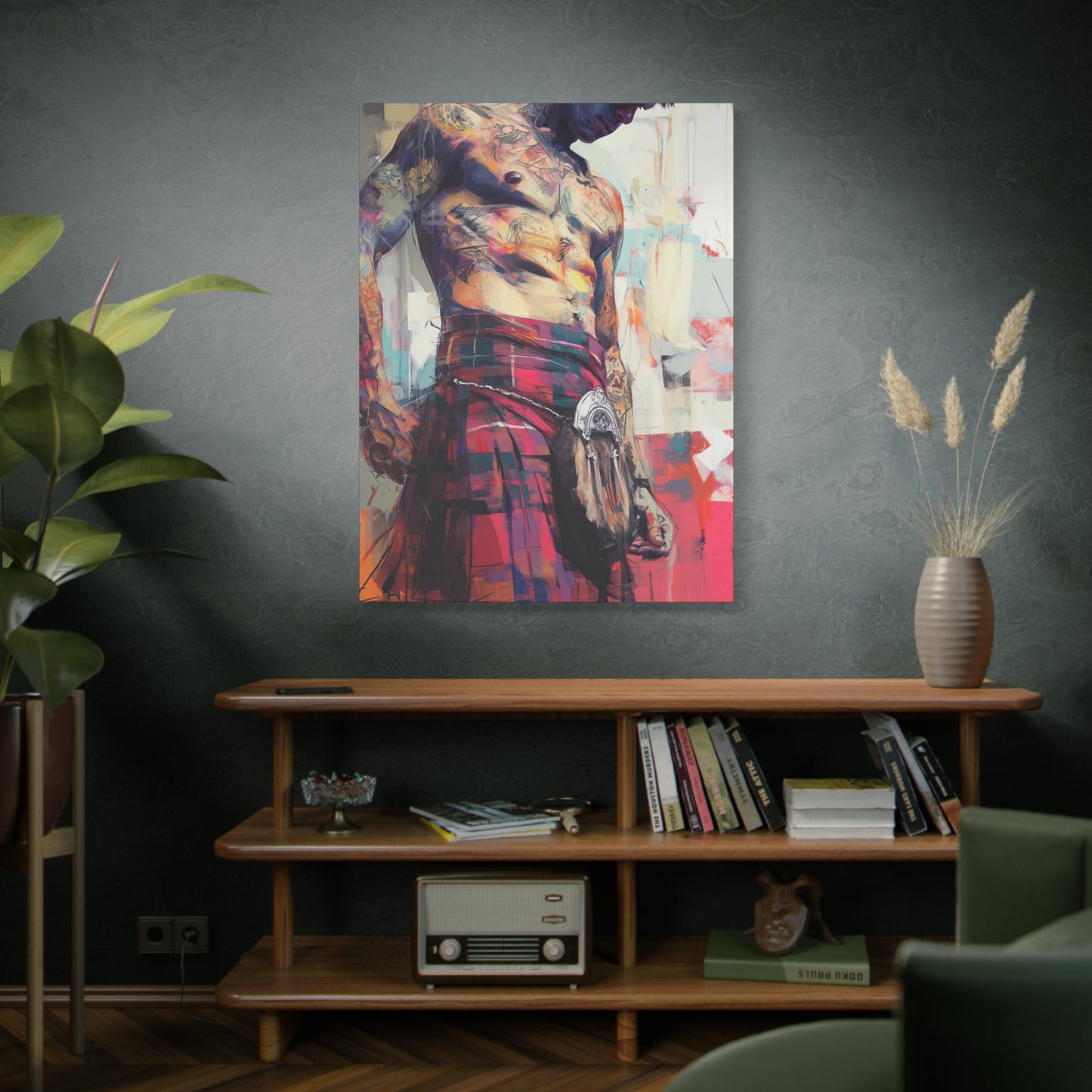 Gallery Wrapped Canvas, Kilts and Carnage Art Canvas, Erotic Pinup Art Canvas – Angus