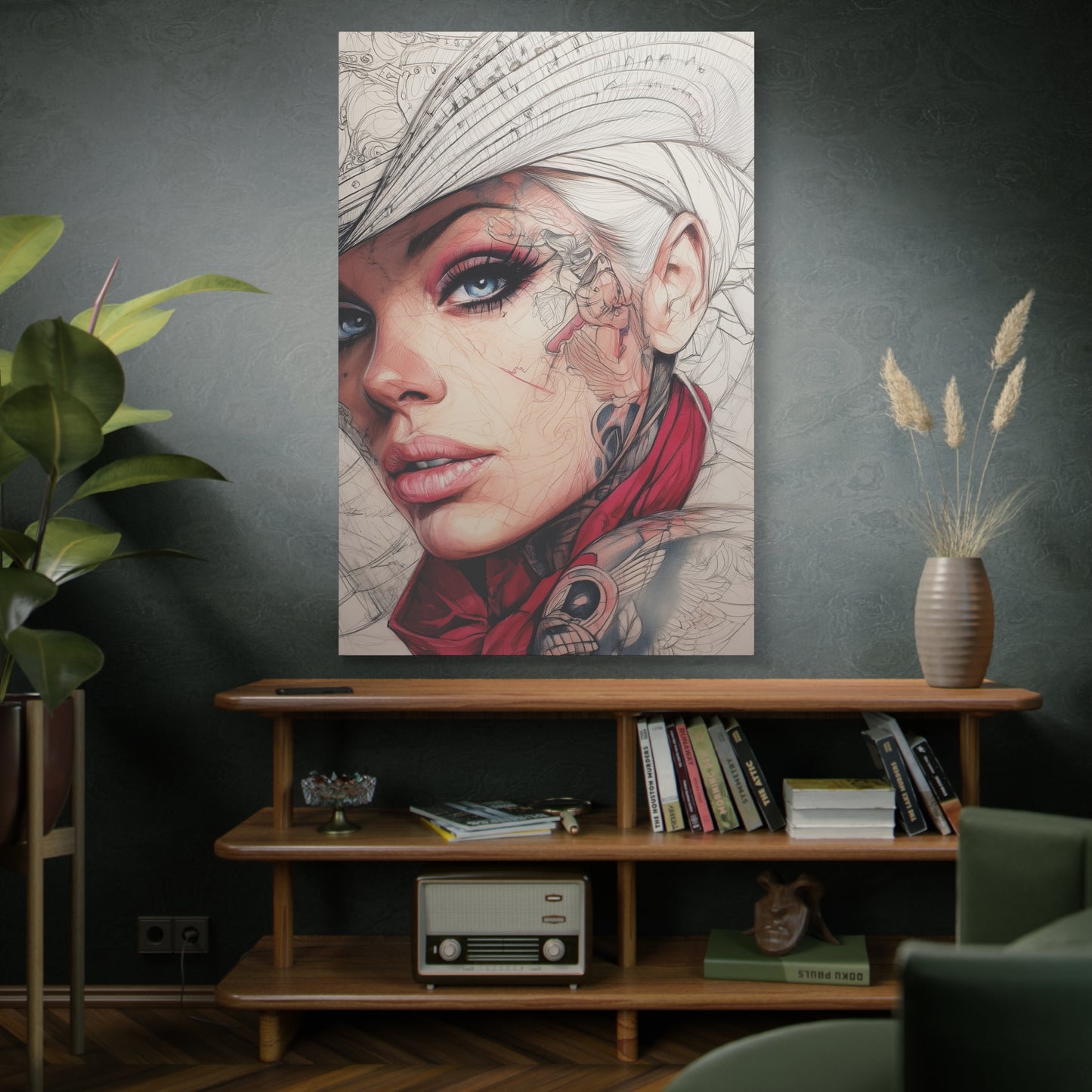 Gallery Wrapped Canvas, Wranglers and Wreckage Art Canvas, Erotic Pinup Art Canvas – Pearl