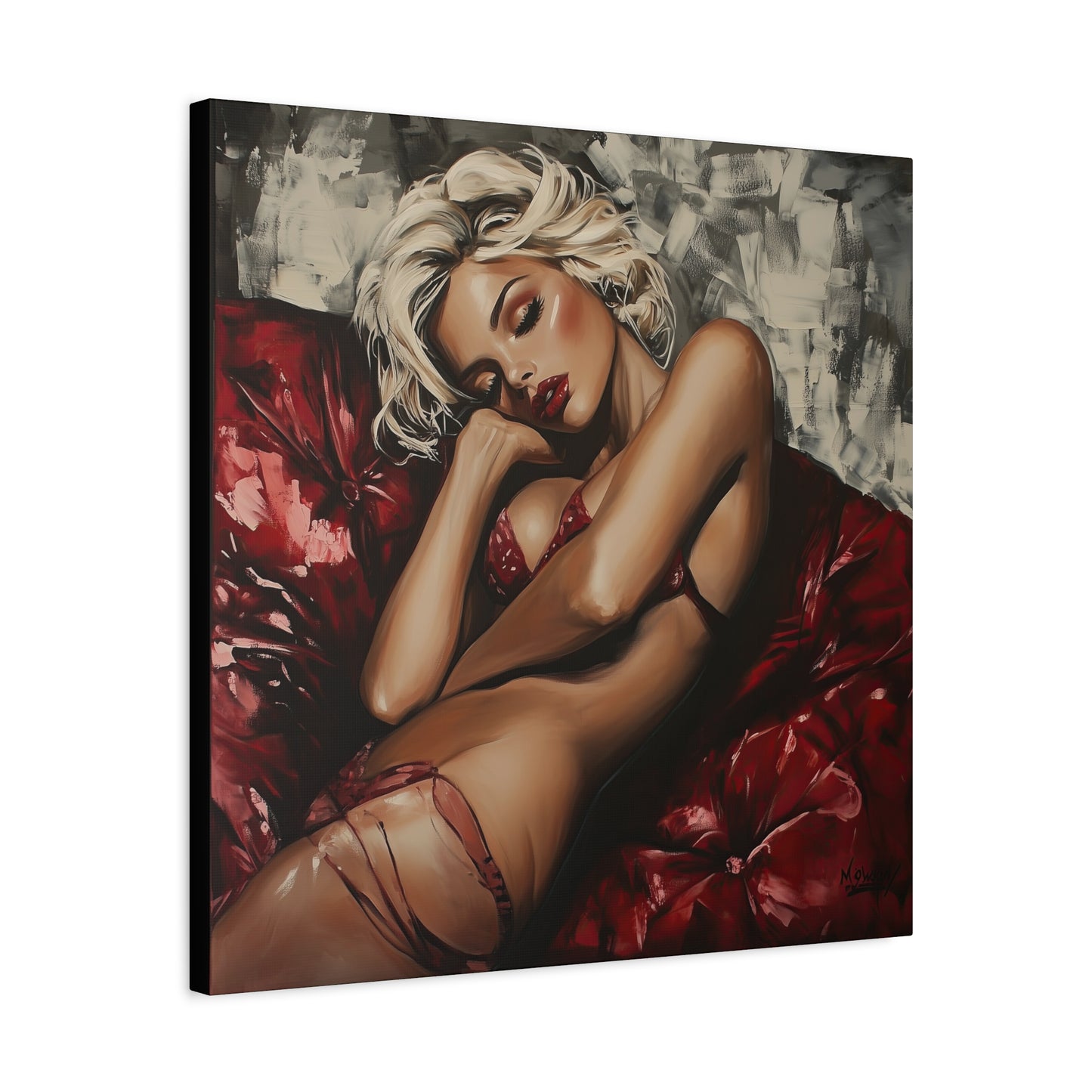 Gallery Wrapped Canvas, Guilt and Grit Adult Art Canvas, Erotic Pinup Art Canvas – Giselle