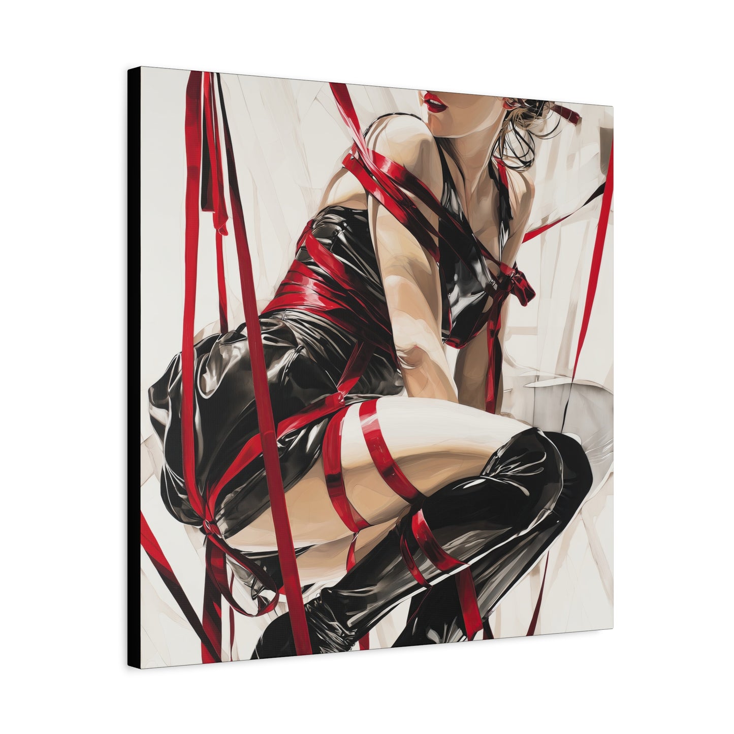 Gallery Wrapped Canvas, Ropes and Reverence Art Canvas, Erotic Shibari Art Canvas – Monica