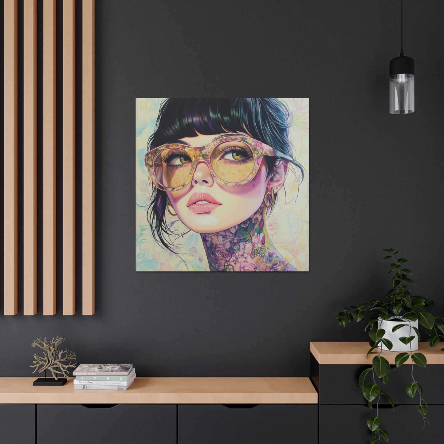 Canvas Gallery Wrap, Ladies in Lenses Wall Art, Abstract Femme Girl Art - Lucy