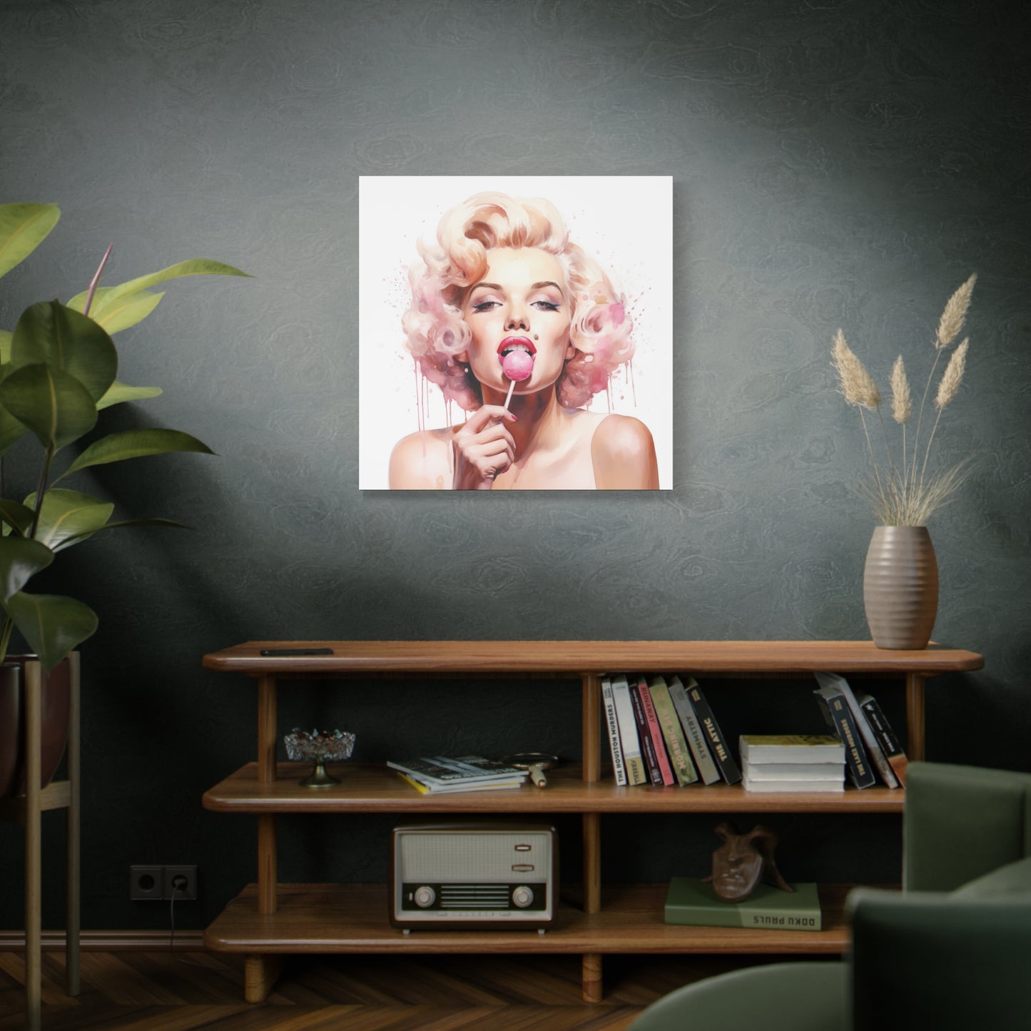 Canvas Wall Art, Gallery Wrapped Pop Art, Celebrity Wall Art – Marilyn Monroe - Lollipop