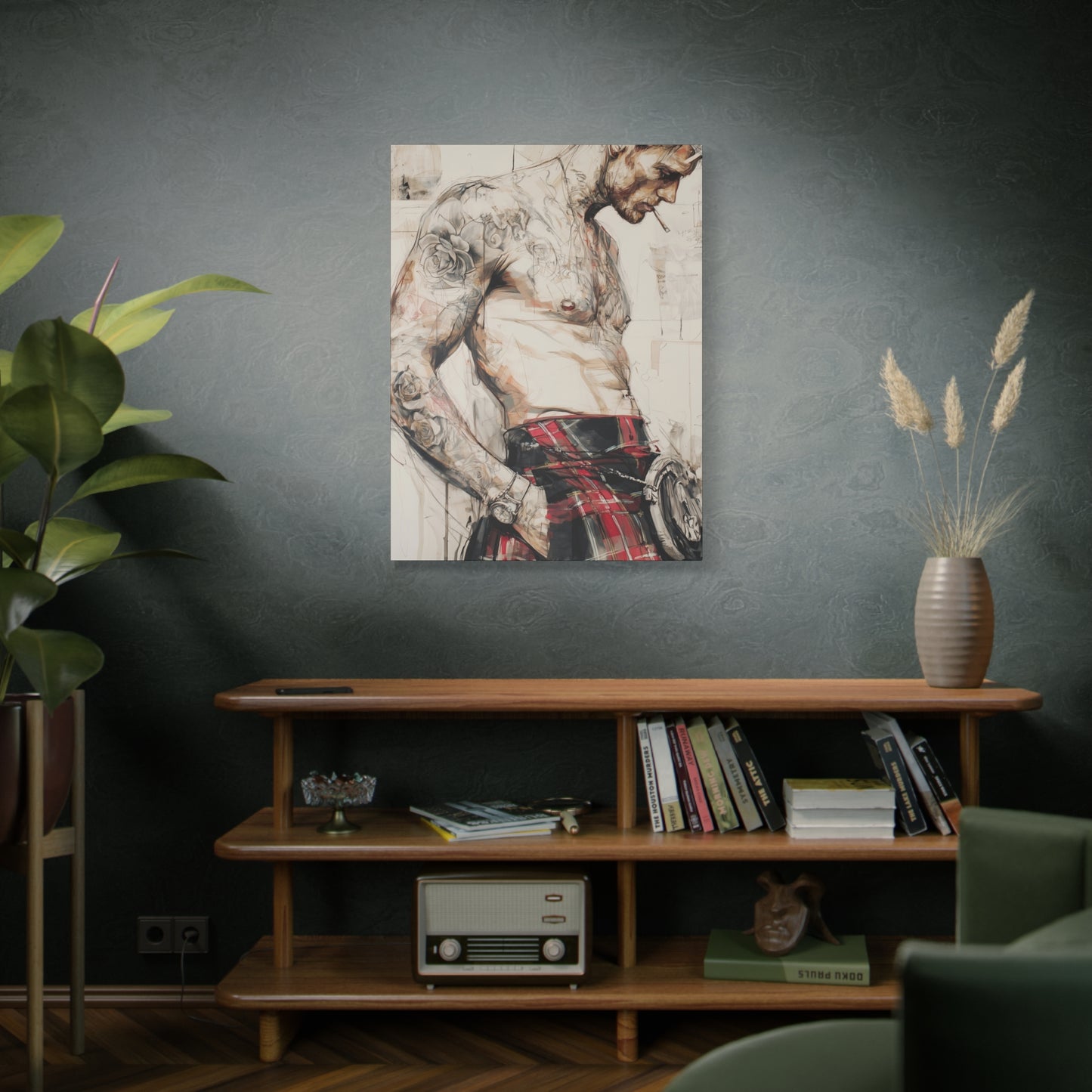 Gallery Wrapped Canvas, Kilts and Carnage Art Canvas, Erotic Pinup Art Canvas – Keir
