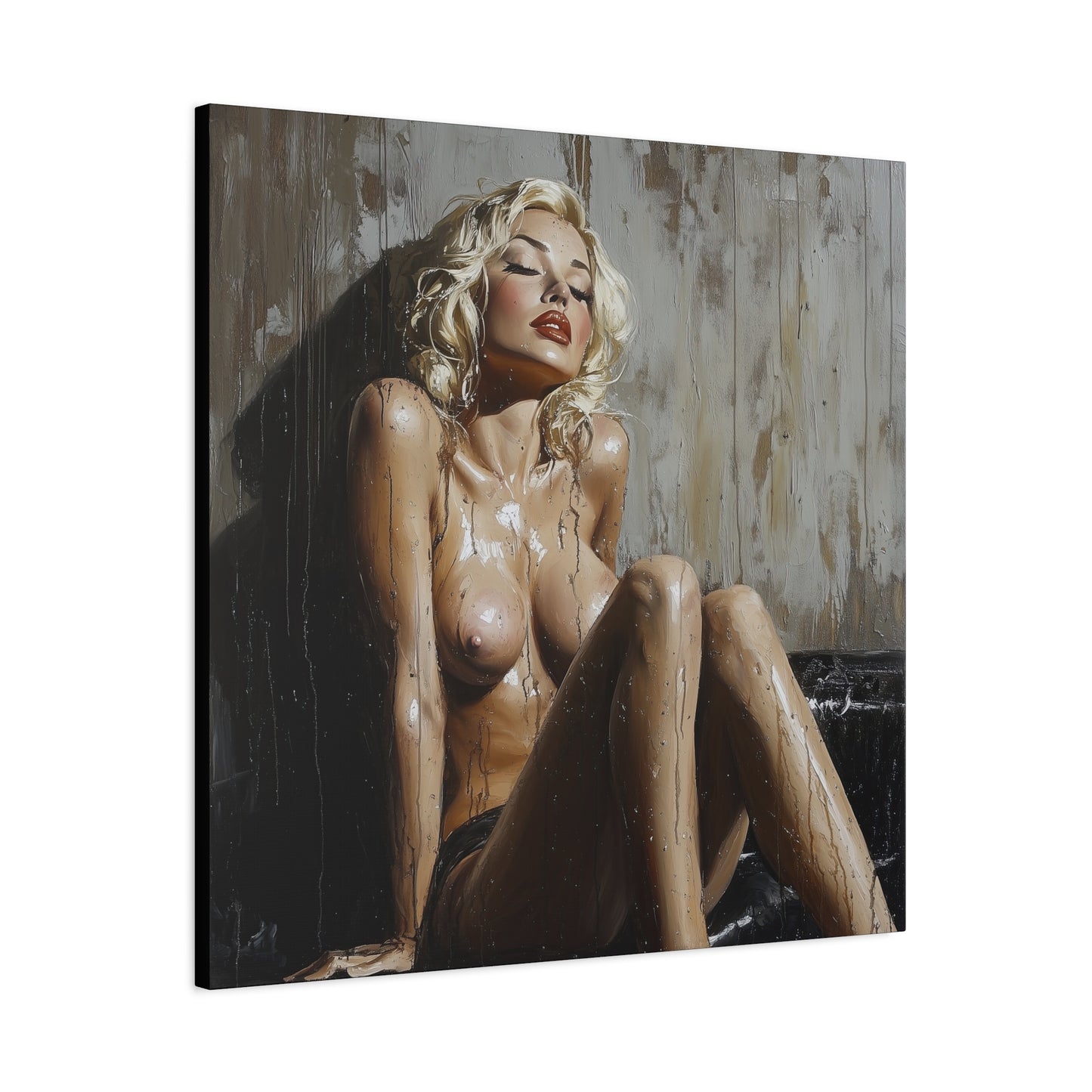 Gallery Wrapped Canvas, Guilt and Grit Adult Art Canvas, Erotic Pinup Art Canvas – Estelle