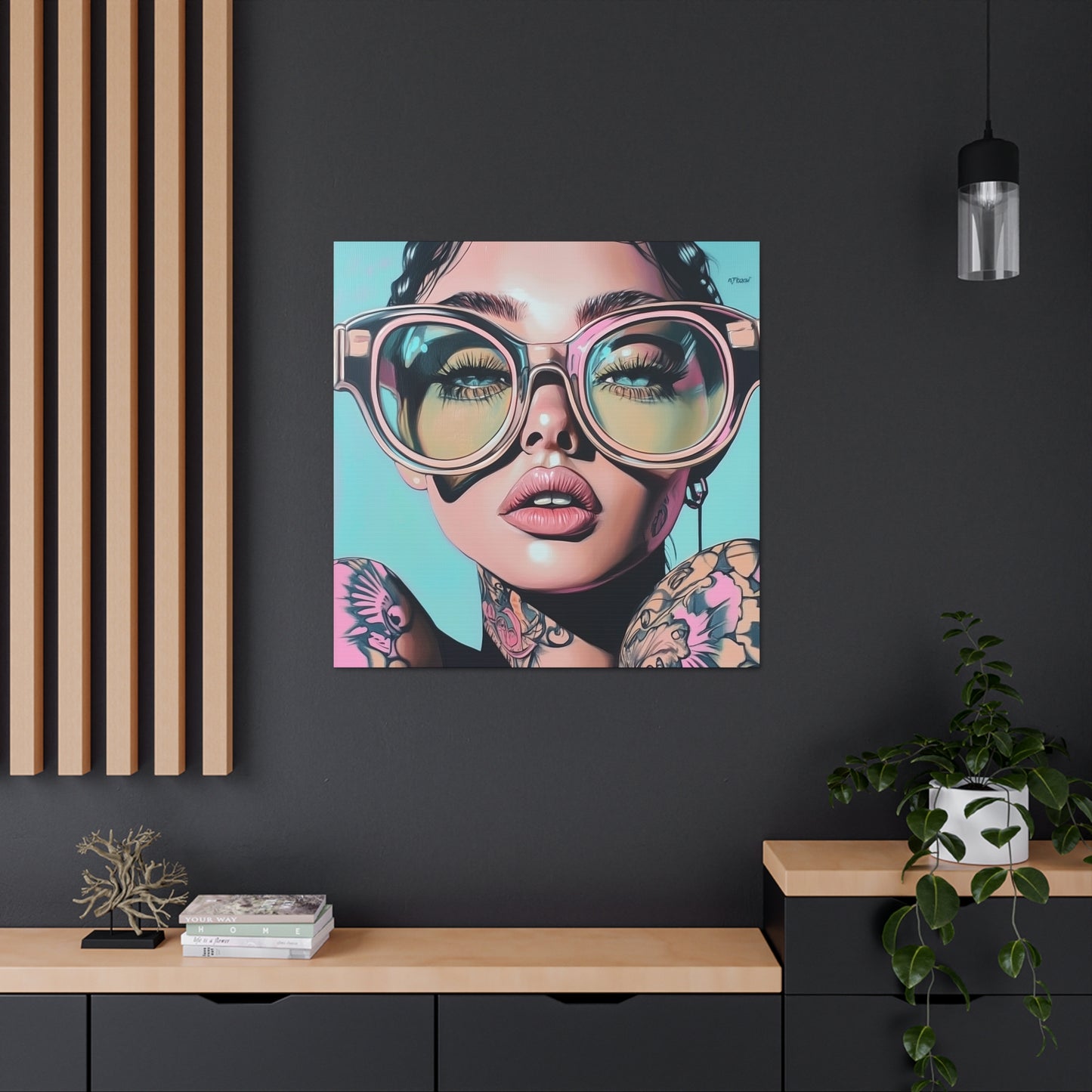 Canvas Gallery Wrap, Ladies in Lenses Wall Art, Abstract Femme Girl Art - Kiki