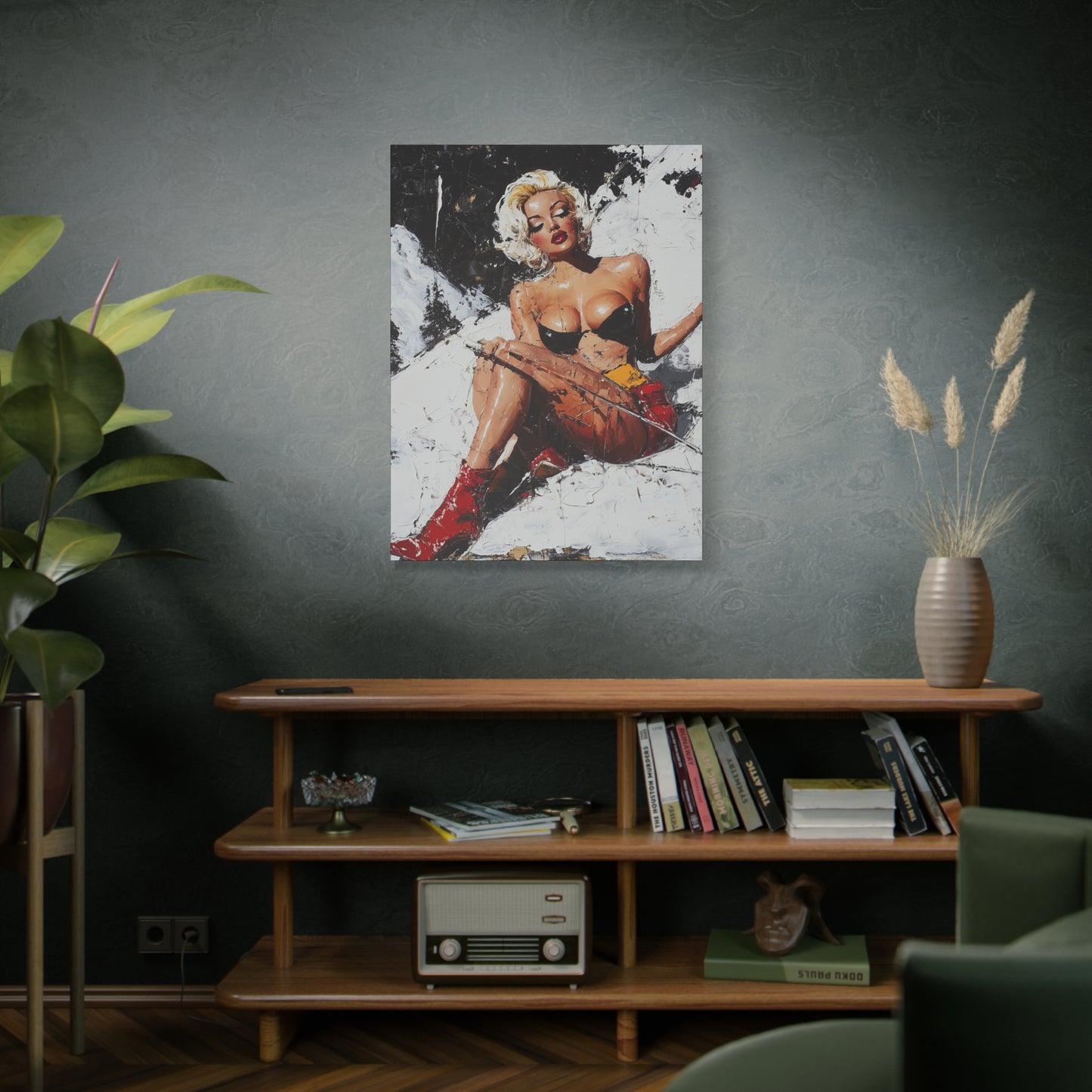 Gallery Wrapped Canvas, Guilt and Grit Adult Art Canvas, Erotic Pinup Art Canvas – Scarlett