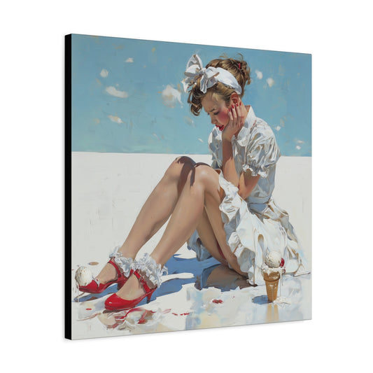 Gallery Wrapped Canvas, Sweet Summer Nostalgia, Sugar and Spice Art Canvas, Ice Cream Dreams Art – Polly
