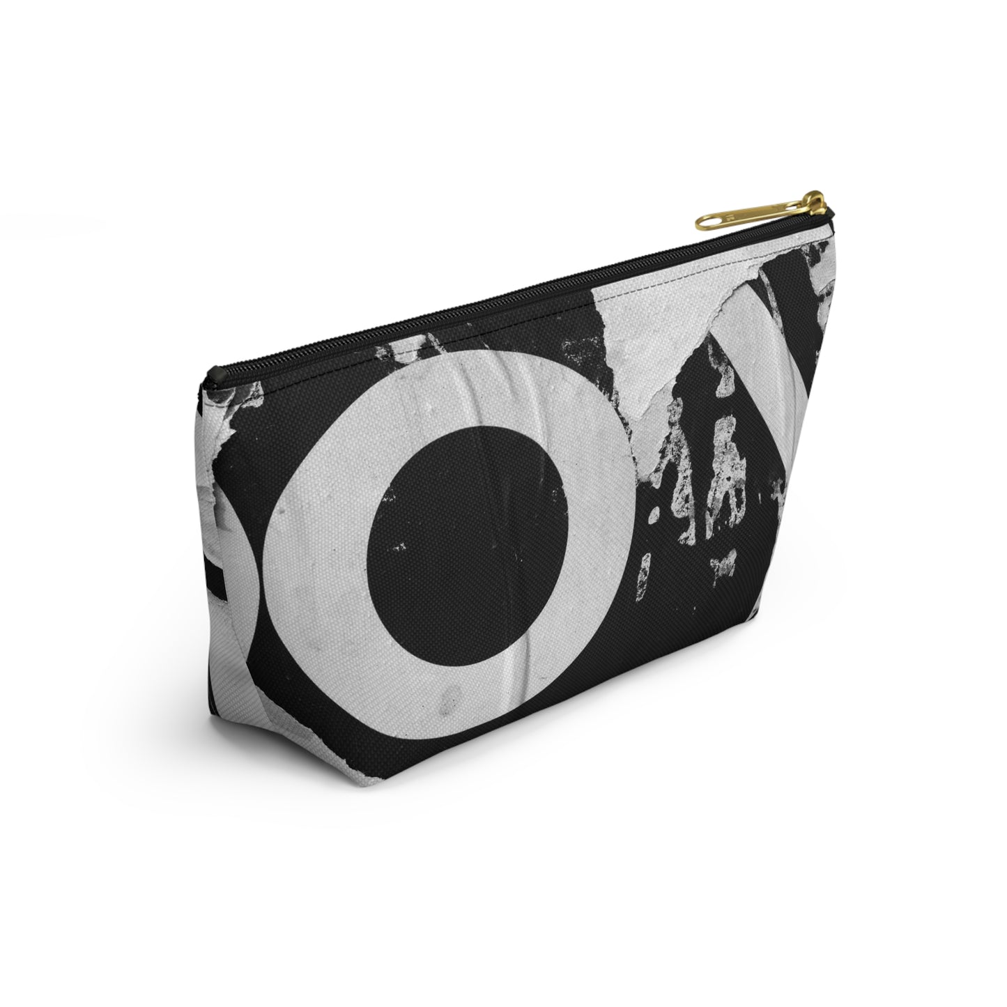 Accessory Pouch - Torn Poster Street Art Makeup Bag - Black and White YO - Urban Street Art