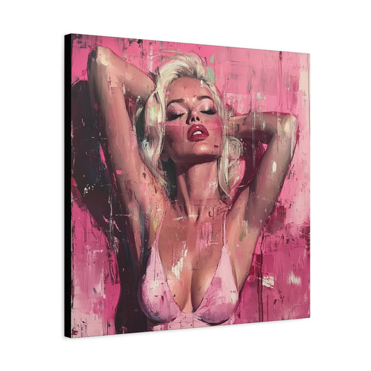 Gallery Wrapped Canvas, Guilt and Grit Adult Art Canvas, Erotic Pinup Art Canvas – Roxie