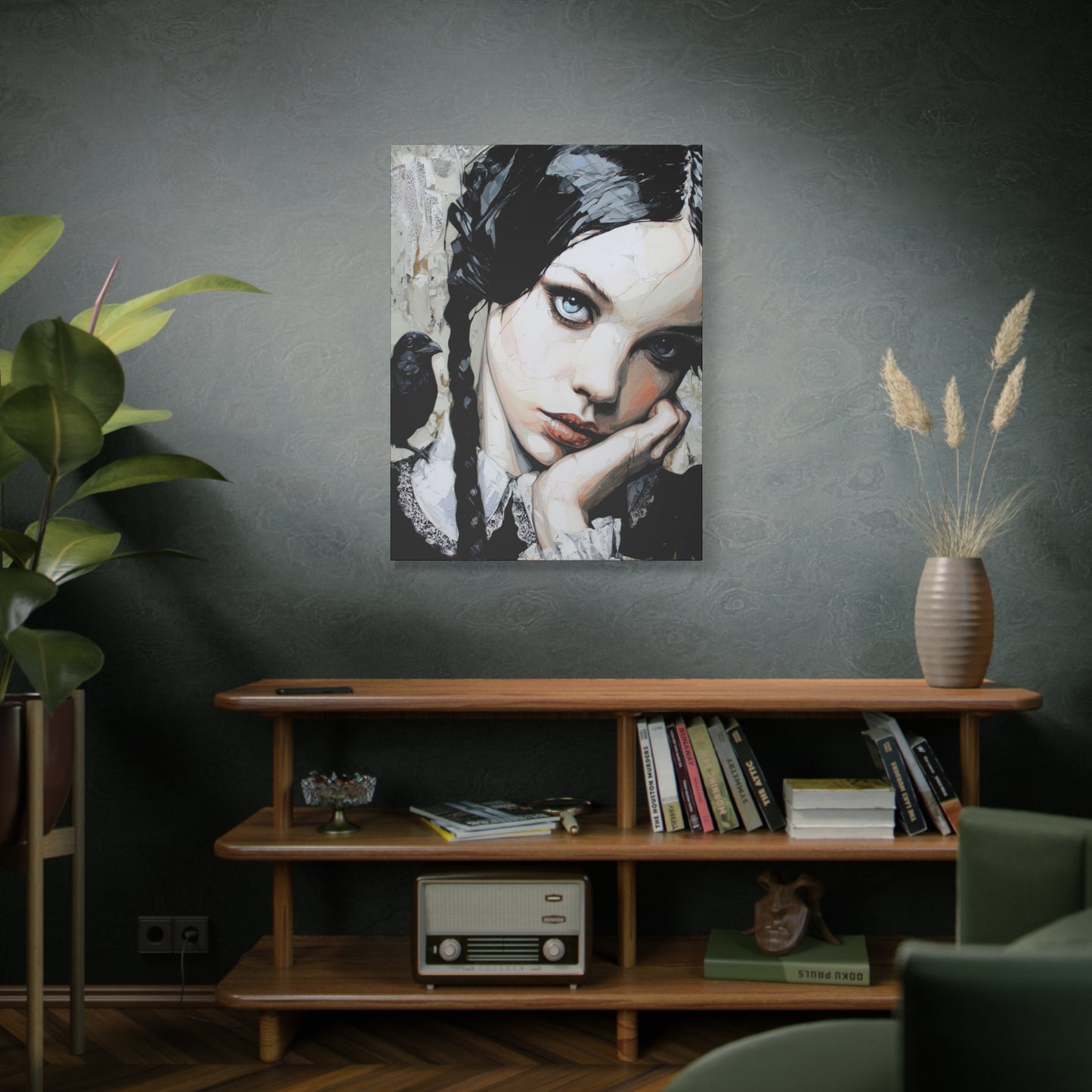 Gallery Wrapped Canvas, Myth and Bones Gothic Art Canvas, Dark Muse Canvas - Wendy