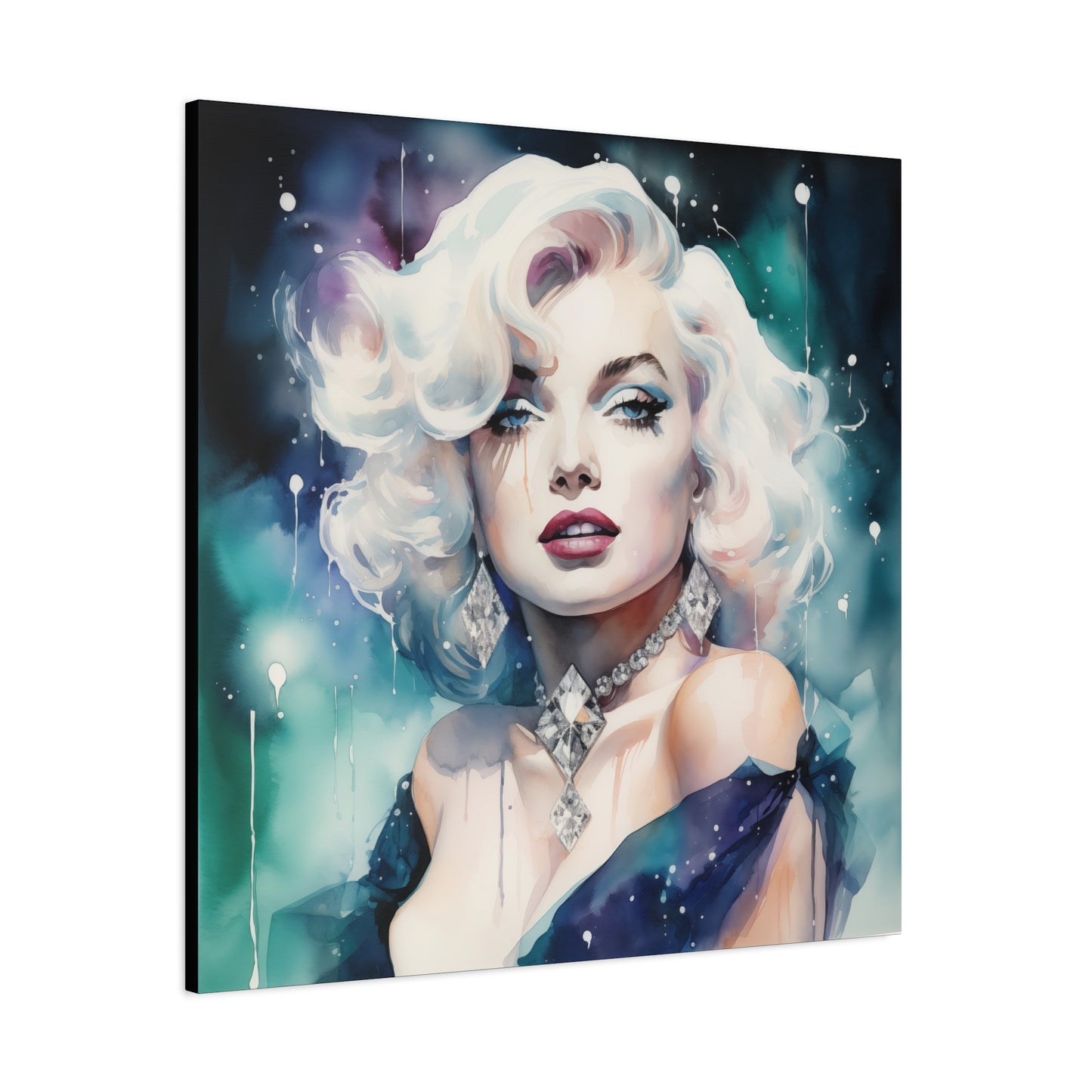 Canvas Wall Art, Gallery Wrapped Pop Art, Celebrity Wall Art – Marilyn Monroe - Diamonds
