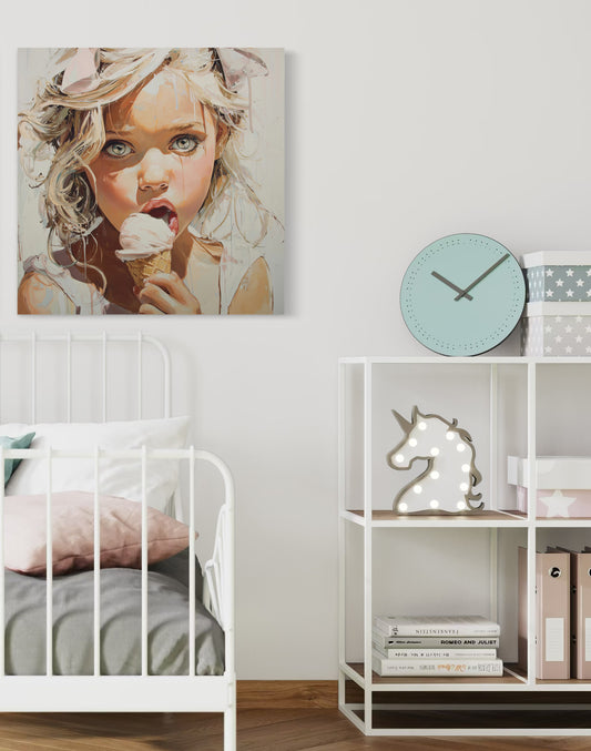 Gallery Wrapped Canvas, Sweet Summer Nostalgia, Sugar and Spice Art Canvas, Ice Cream Dreams Art – Briony