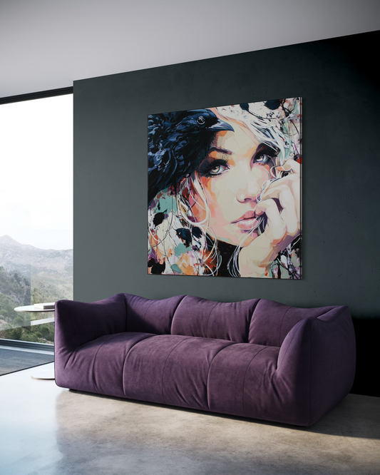 Gallery Wrapped Canvas, Myth and Bones Gothic Art Canvas, Dark Muse Canvas - Calista