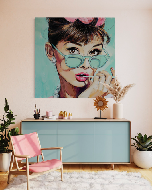 Gallery Wrapped Canvas, The Diva Project Art Canvas, Pinup Art Canvas – Audrey Hepburn - ELEVEN