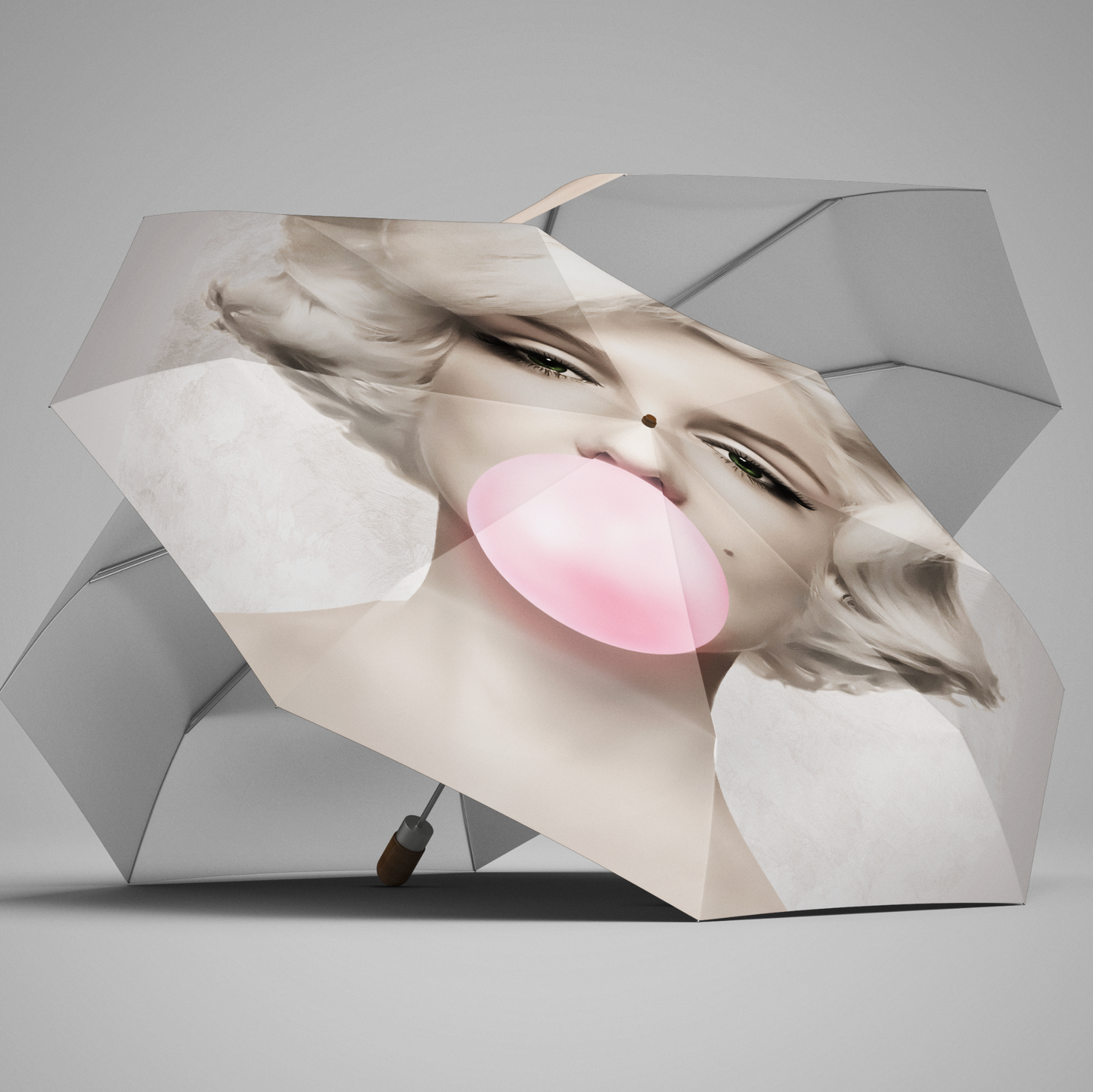 Semi-Automatic Foldable Umbrella - Marilyn Monroe Bubblegum