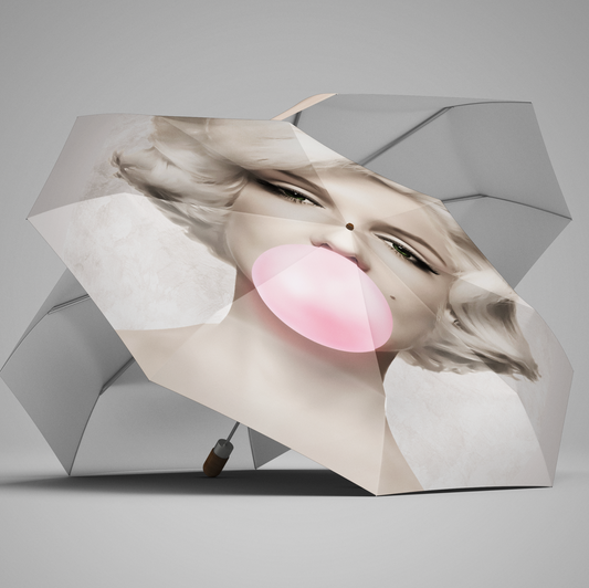 Semi-Automatic Foldable Umbrella - Marilyn Monroe Bubblegum