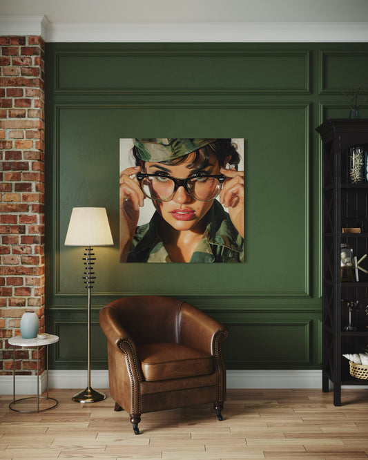 Gallery Wrapped Canvas, Liberty and Lace Art Canvas, Erotic Pinup Art Canvas – Erica