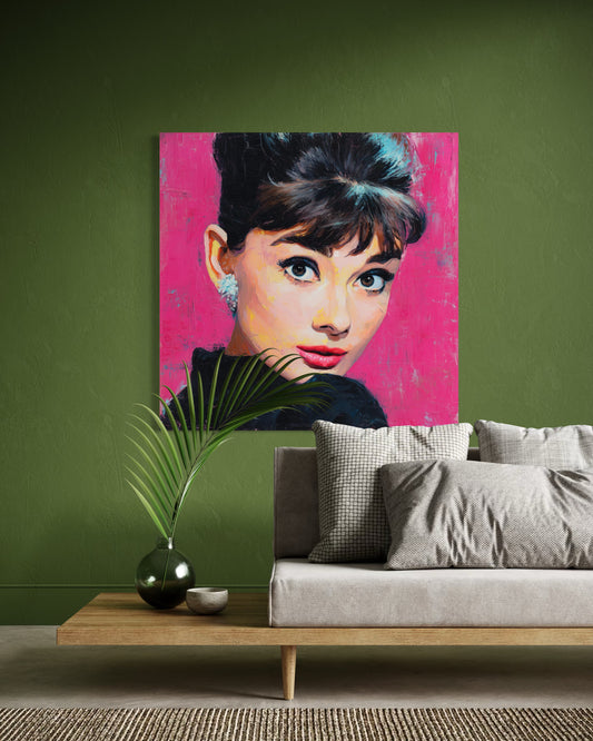 Gallery Wrapped Canvas, The Diva Project Art Canvas, Pinup Art Canvas – Audrey Hepburn - TEN