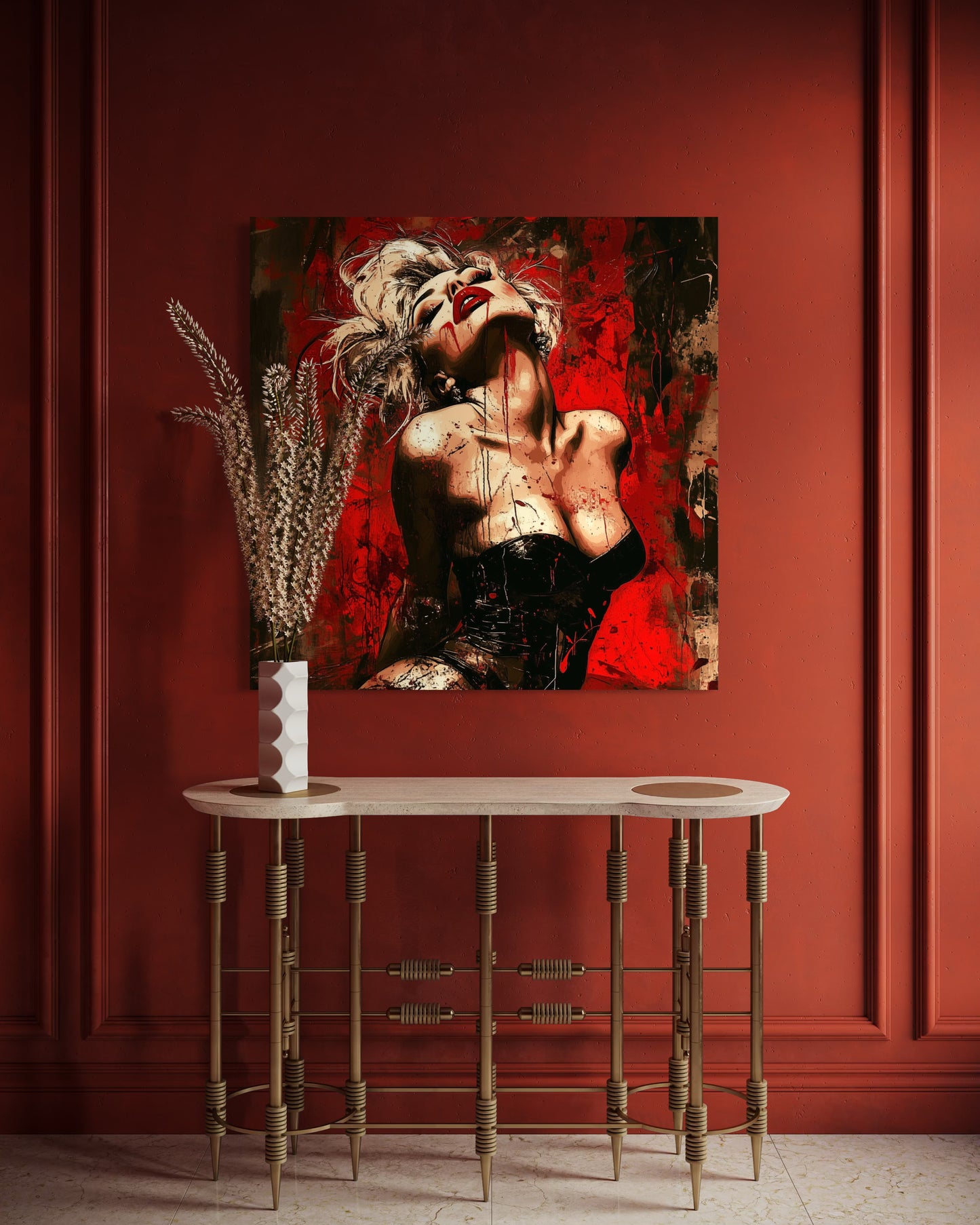 Gallery Wrapped Canvas, Guilt and Grit Adult Art Canvas, Erotic Pinup Art Canvas – Tabitha