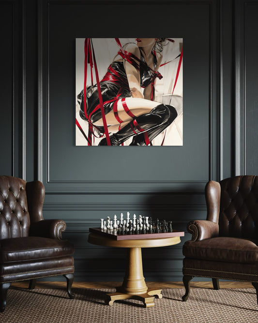 Gallery Wrapped Canvas, Ropes and Reverence Art Canvas, Erotic Shibari Art Canvas – Monica