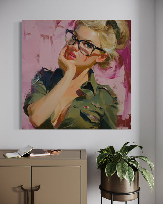 Gallery Wrapped Canvas, Liberty and Lace Art Canvas, Erotic Pinup Art Canvas – Roxanne