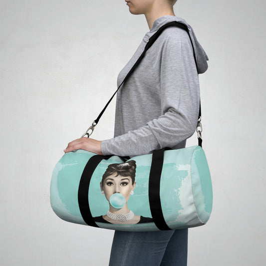 Audrey Hepburn Duffel Bag - Blue Bubblegum