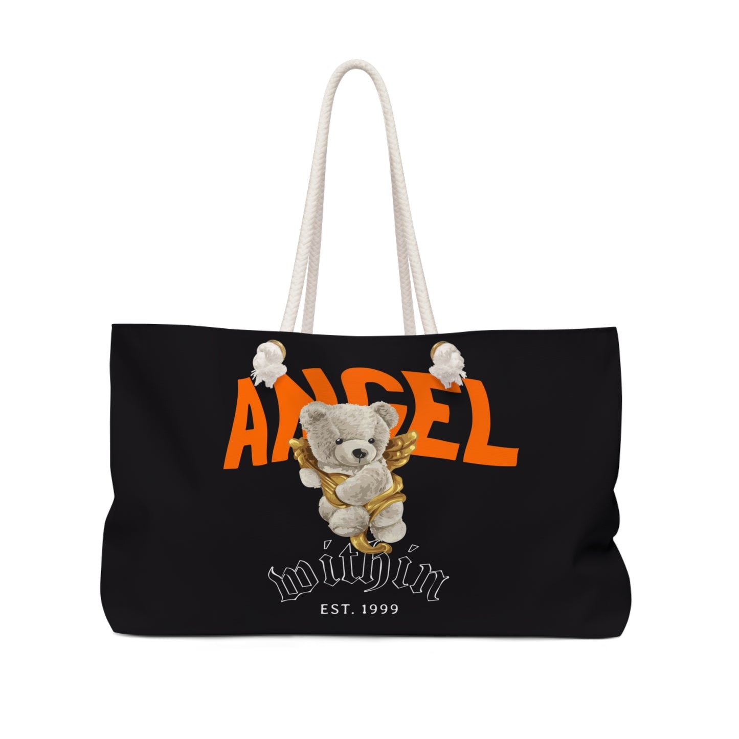 Angel Bear Weekender Bag, Rope Tote - Angel Within Teddy Bear with Wings