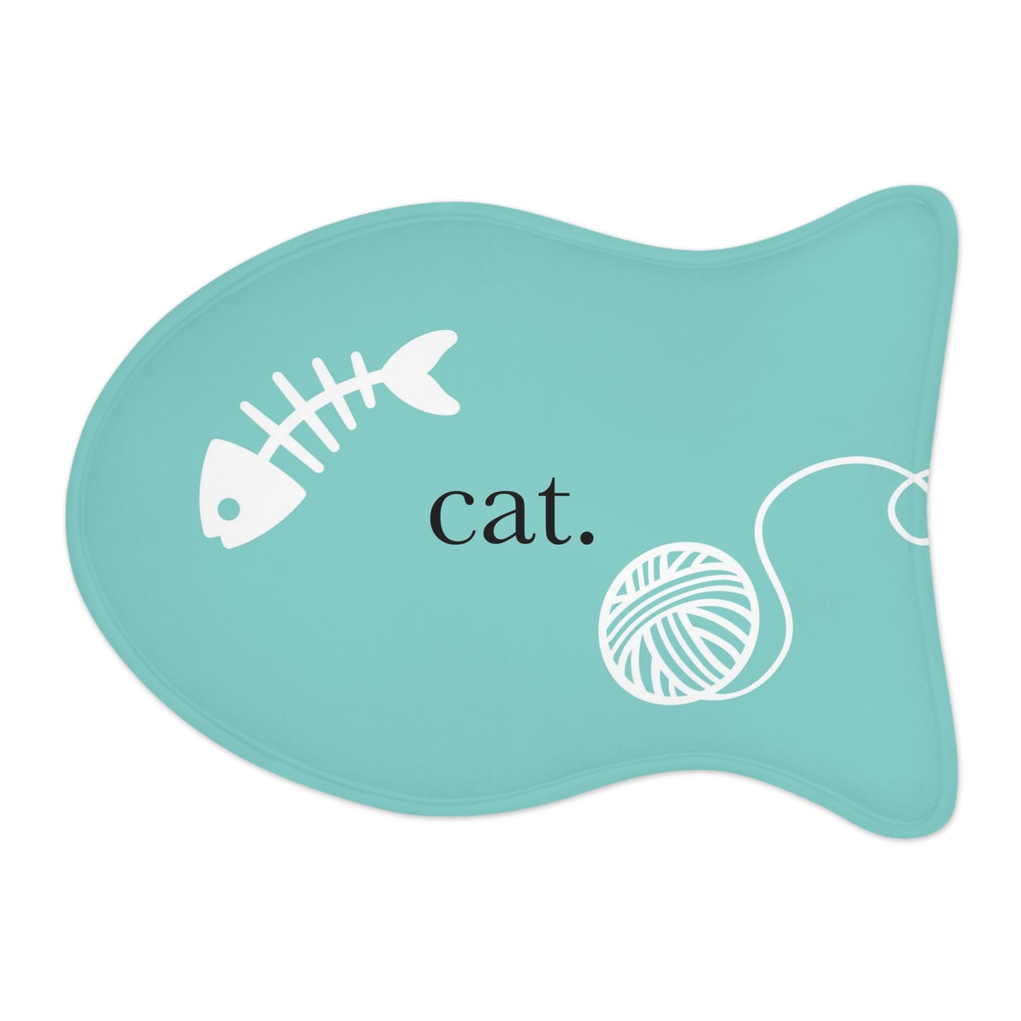Personalized Cat Mat - Cat Feeding Mats -  Fish Bone and Yarn Cat Feeding Mat