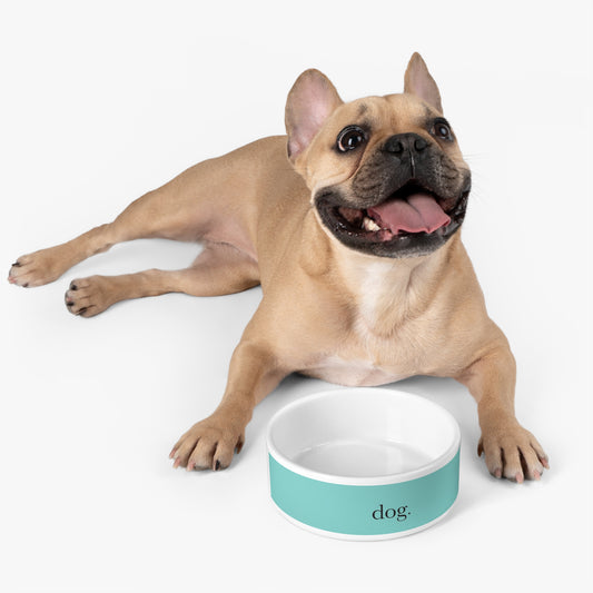 Personalized Dog Bowl - Custom Pet Bow - Blue Green Pet Bowl