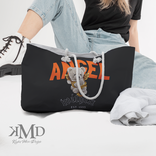 Angel Bear Weekender Bag, Rope Tote - Angel Within Teddy Bear with Wings