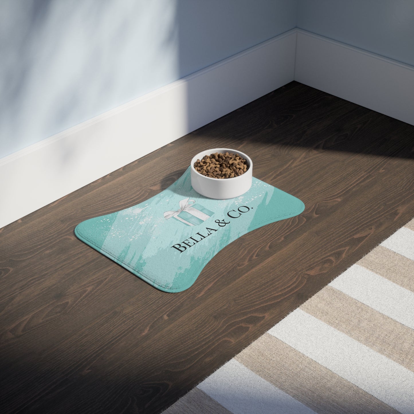 Personalized Pet Name Mat - Pet Feeding Mats - Little Blue Box Name and Co.