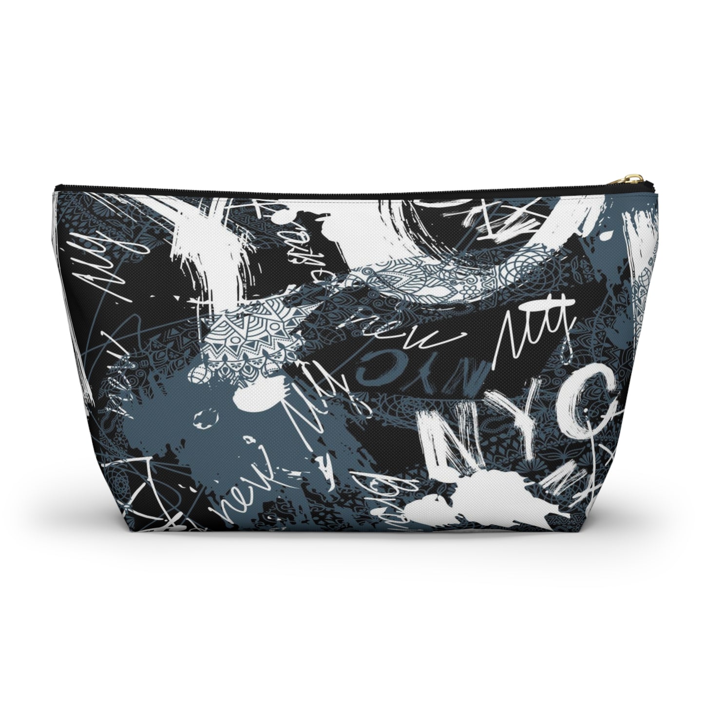 Urban Street Art Cosmetic Pouch w T-bottom, Accessory Pouch - Torn Poster Street Art Makeup Bag - New NYC Bag