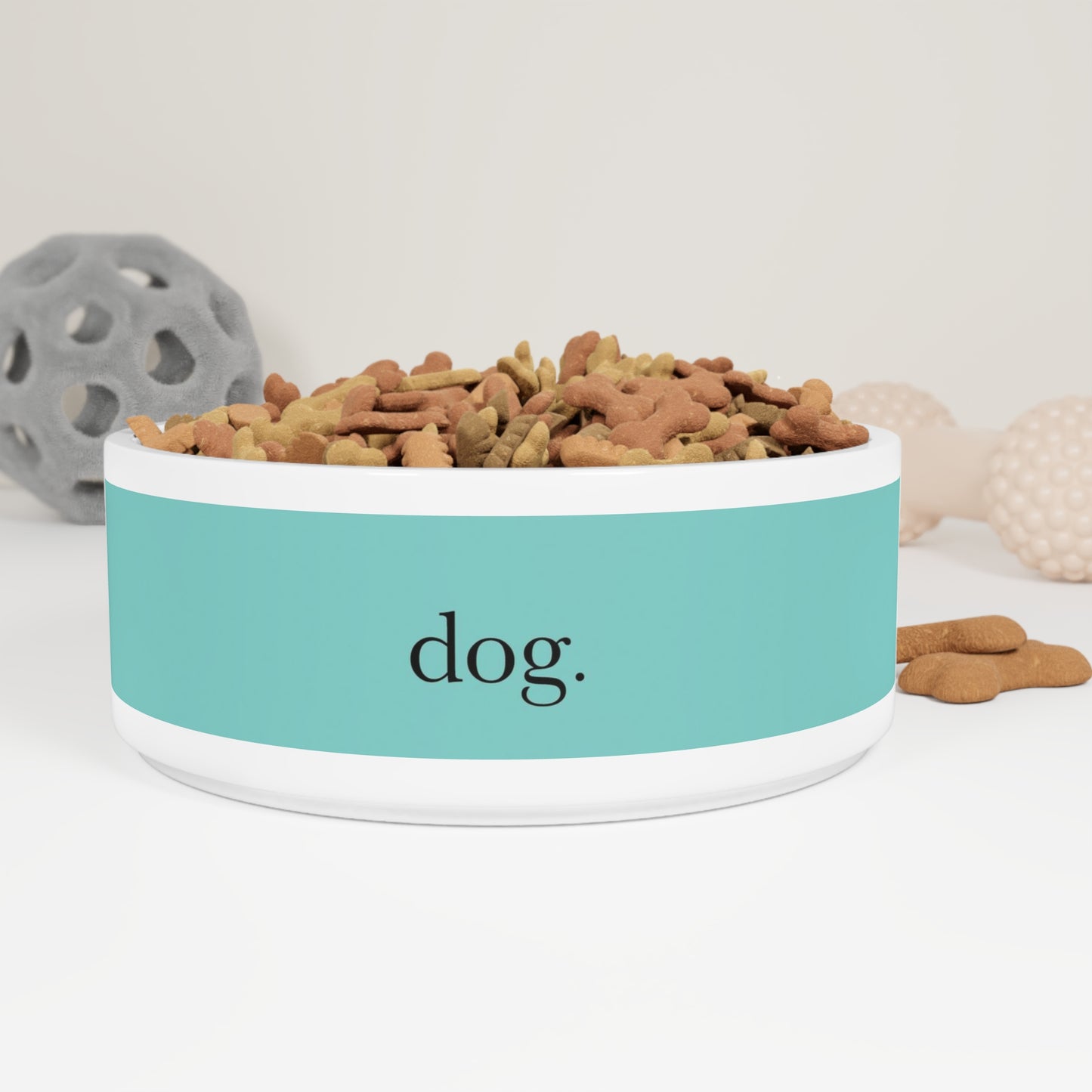 Personalized Dog Bowl - Custom Pet Bow - Blue Green Pet Bowl