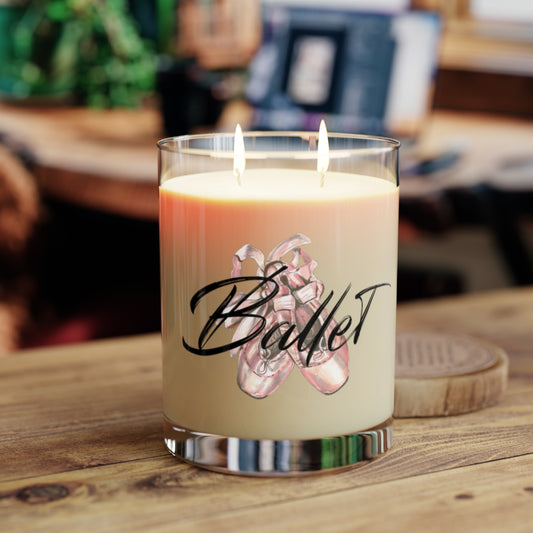 Personalized Ballet Slippers Scented Candle - Full Glass, 11oz
